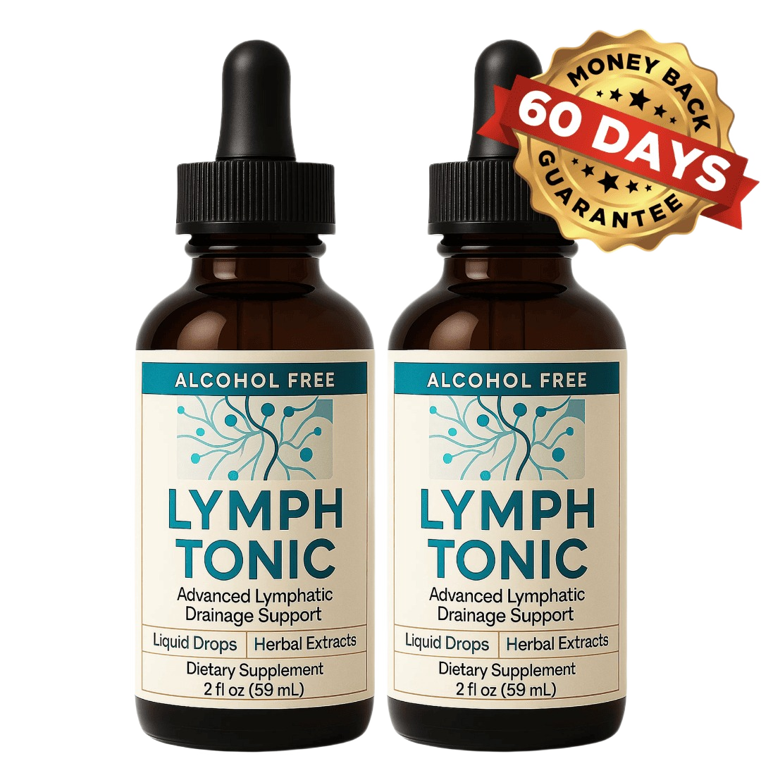 Lymph Tonic advanced lymphatic drainage support liquid drops 2 bottle package with 60-day guarantee